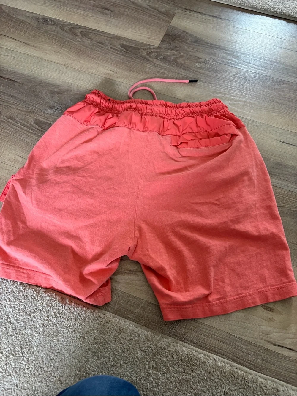 Nike Cargo Utility Shorts Men’s Small Coral Orange Cotton Drawstring